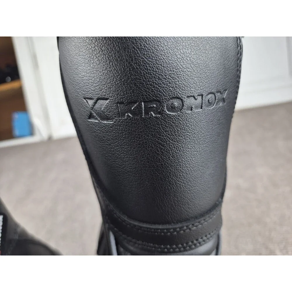 Kronox Motorcycle Riding Boots Men's Sz US 8/EU 41 Black Leather Water Resistant